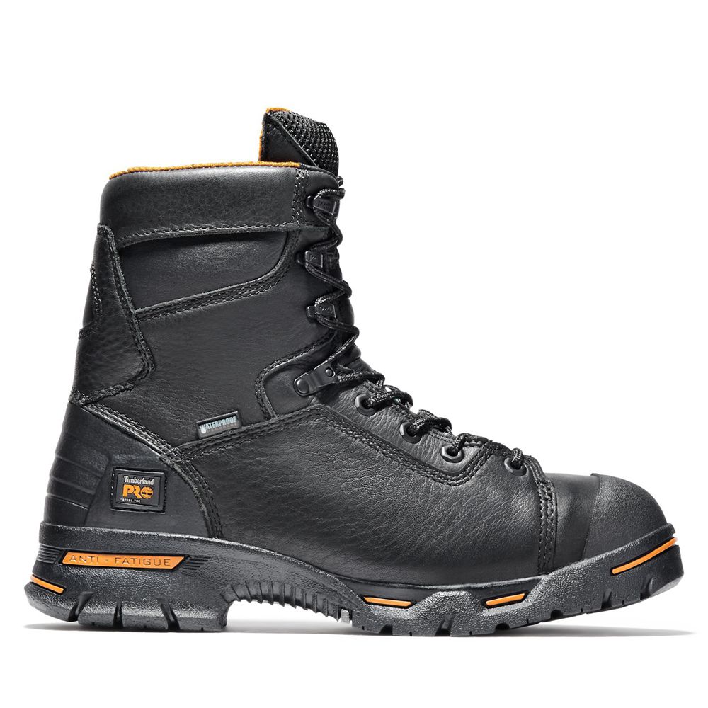 Timberland Μποτακια Εργασίας Ανδρικα Μαυρα - Pro® Endurance 8" Steel Toe - Greece 5876924-NA